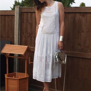 Zara White Midi Dress